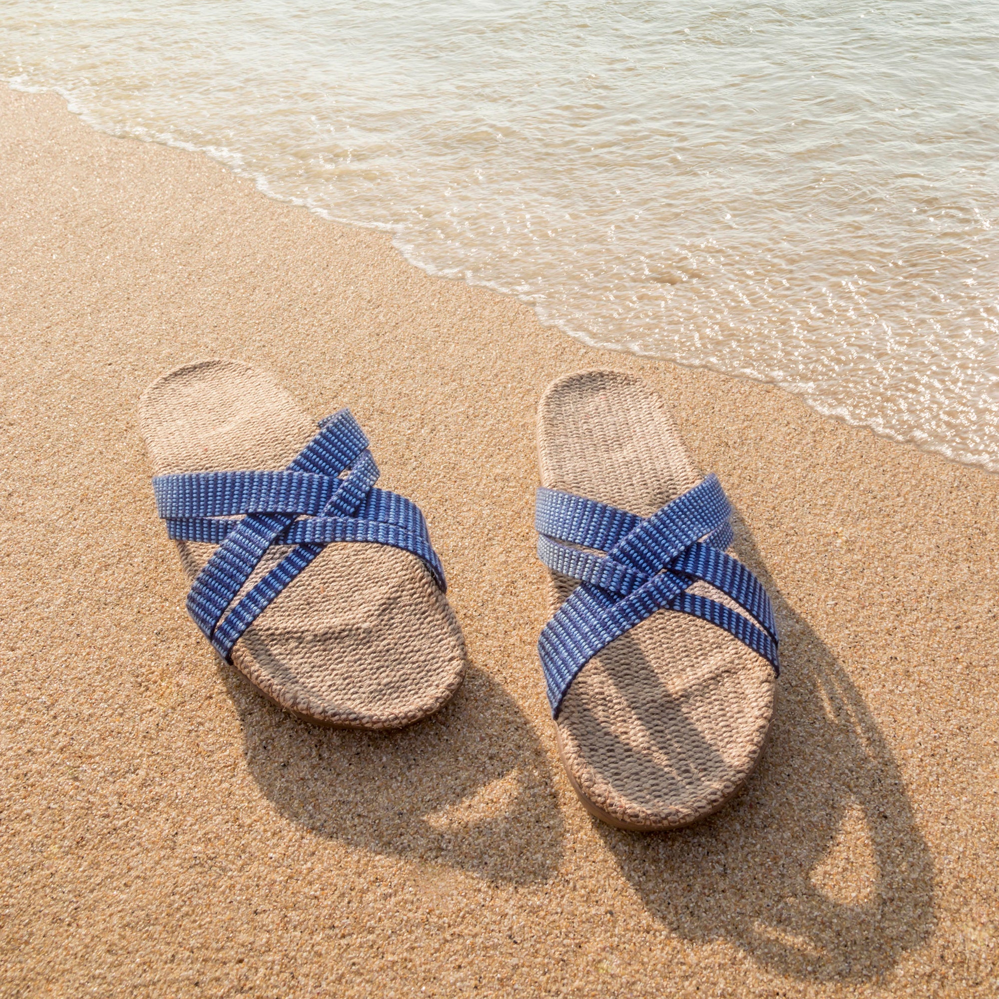 shangies sandals women#1 blue stripes